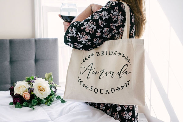 Personalized Canvas Wedding Tote with Initials and Date – Rich Design Co