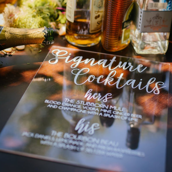 Signature Drink Sign Wedding Bar Menu Sign Wedding Table Bar 