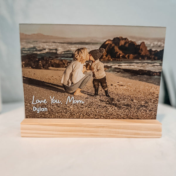 Love You Mom Acrylic Photo Print – Personalized Mother's Day Gift with Picture & Name - Rich Design Co