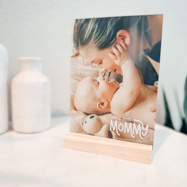 Personalized Acrylic Photo Print - First Mothers Day Gift for New Mom - Rich Design Co