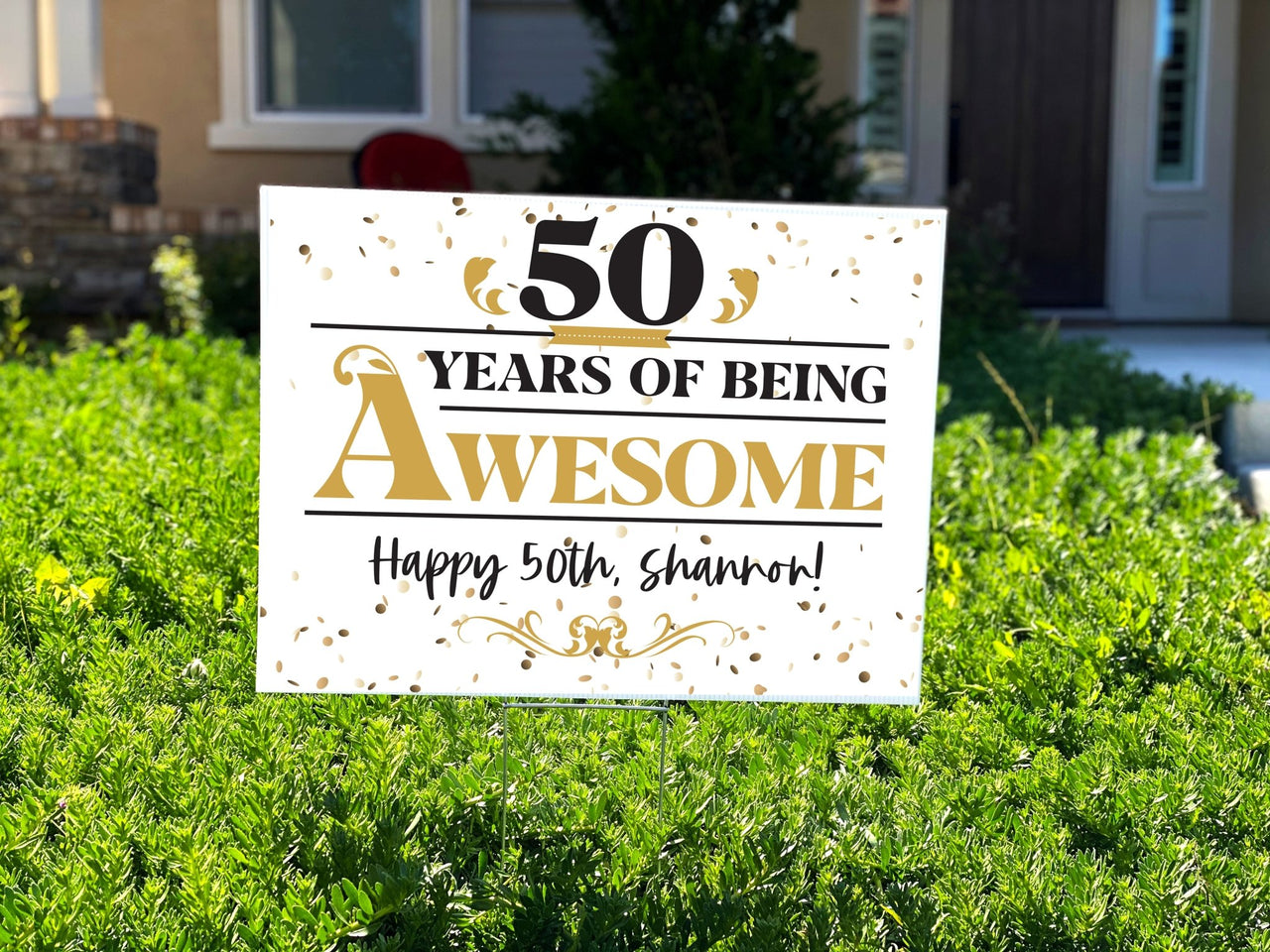 50 Years Of Awesome 50th Birthday Yard Sign - Rich Design Co