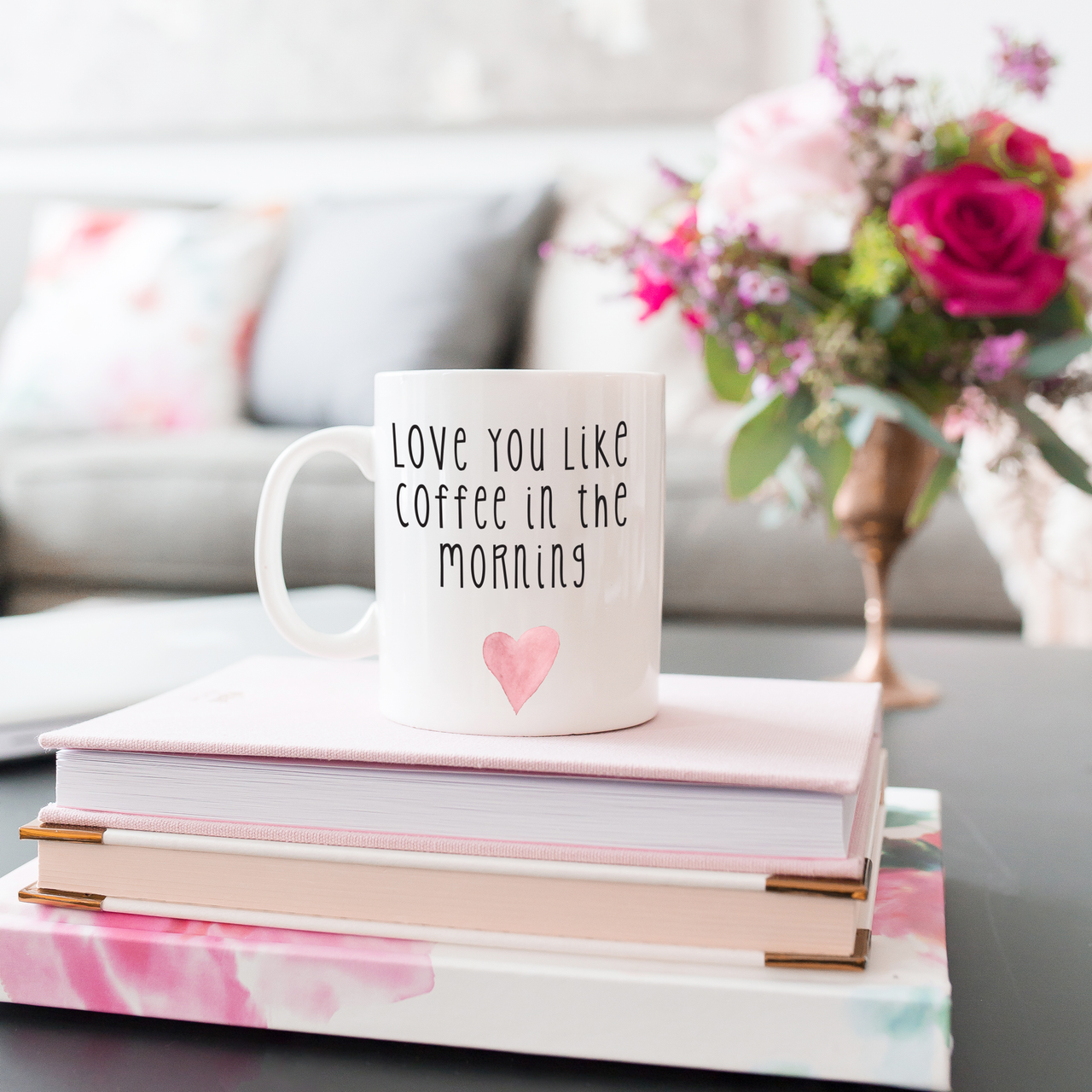 Love You Like Coffee In The Morning Valentine's Day Mug | Rich Design Co