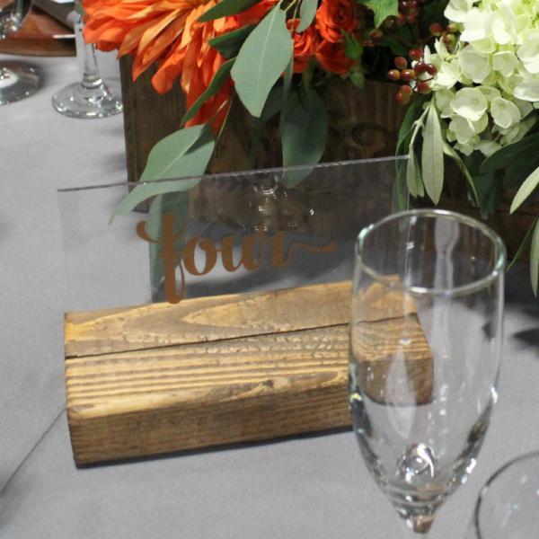 Acrylic and Wood Table Numbers - Rich Design Co