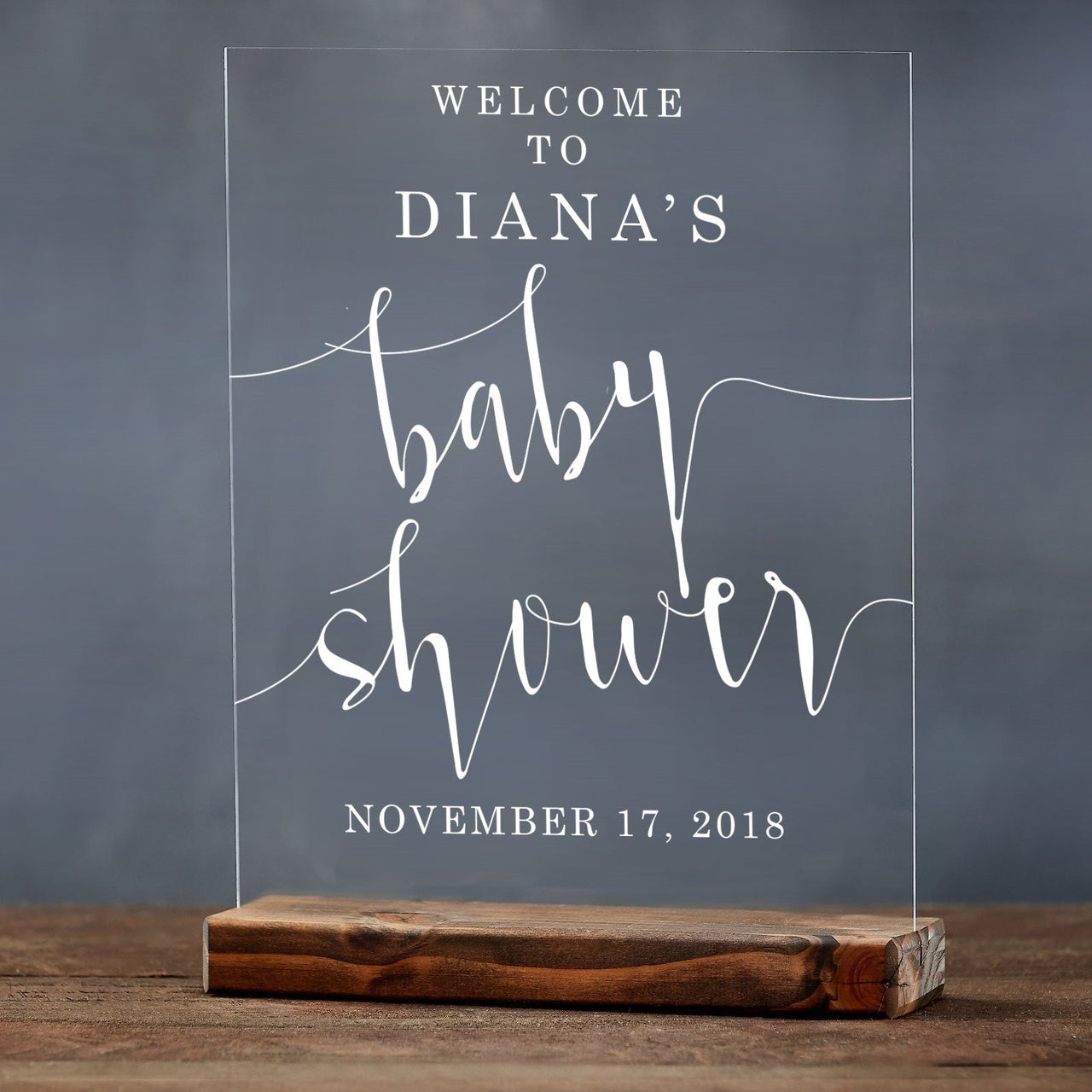 Acrylic Baby Shower Welcome Sign - Rich Design Co