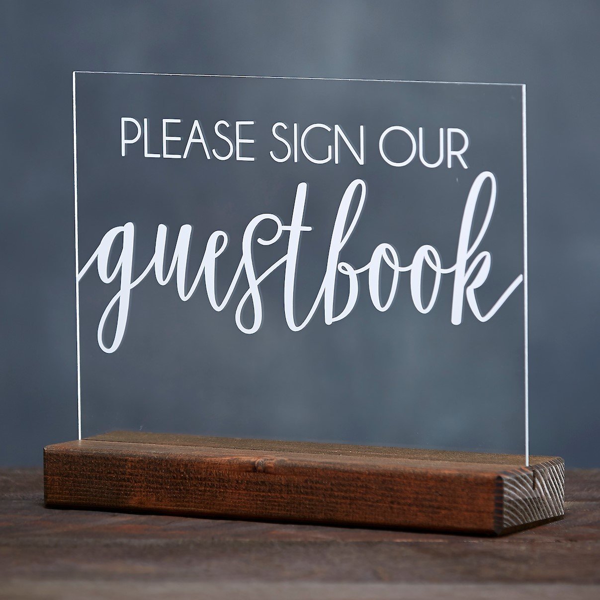 Acrylic Guest Book Table Sign - Rich Design Co