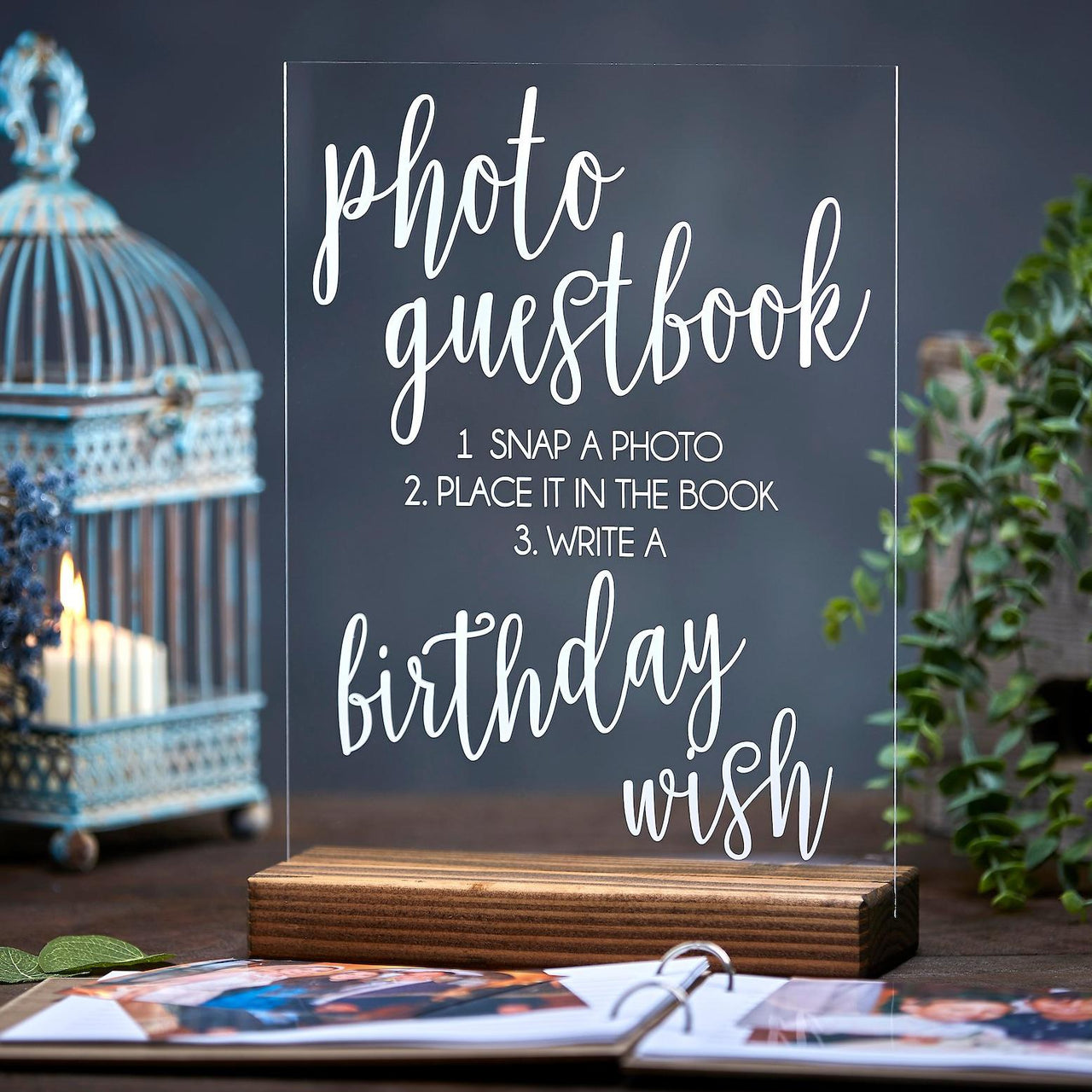 Acrylic Photo Guestbook Sign For Birthdays - Rich Design Co