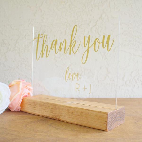 Acrylic Thank You Wedding Sign - Rich Design Co
