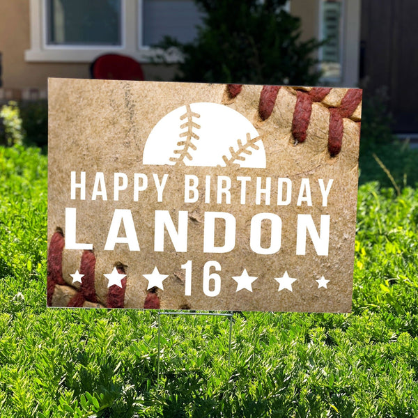 Baseball Personalized Birthday Yard Sign - Rich Design Co