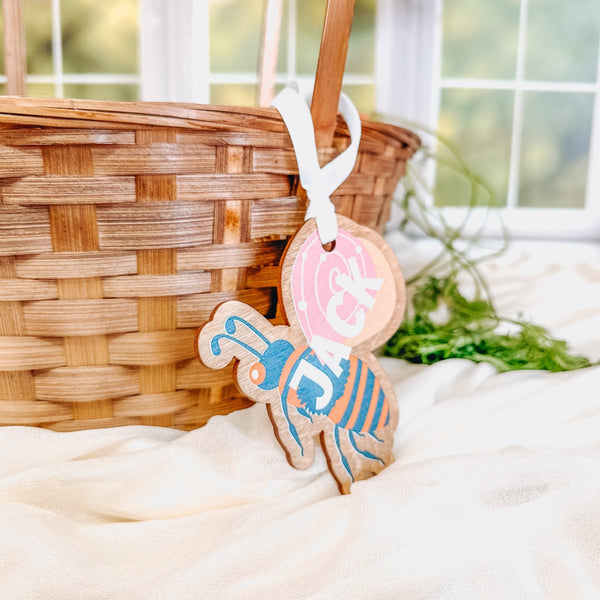 Bee Personalized Kids Easter Basket Tag - Rich Design Co