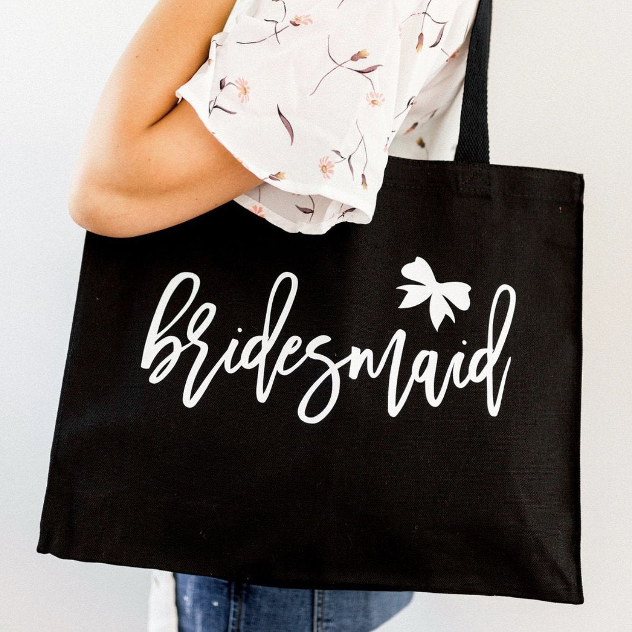 Bridal Party Canvas Totebags with Bow Design – Rich Design Co