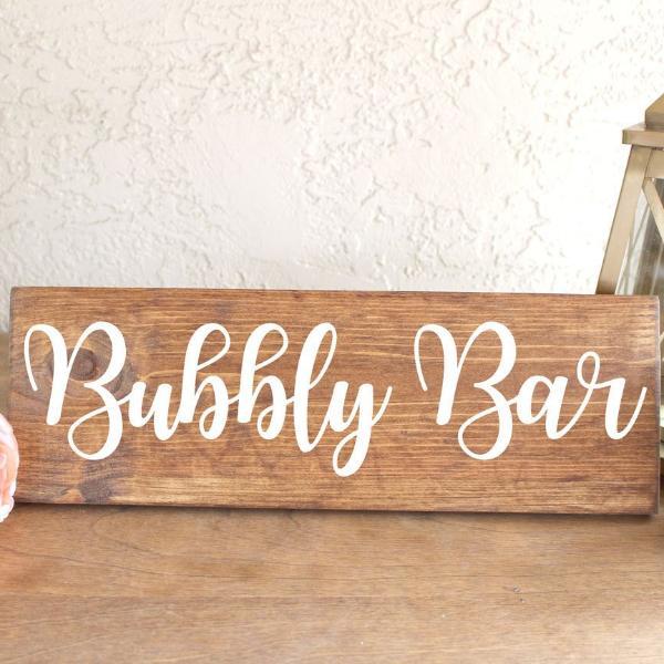 Bubbly Bar Wooden Sign - Rich Design Co