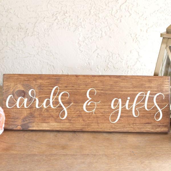 Cards and Gifts Wooden Gift Table Sign - Rich Design Co