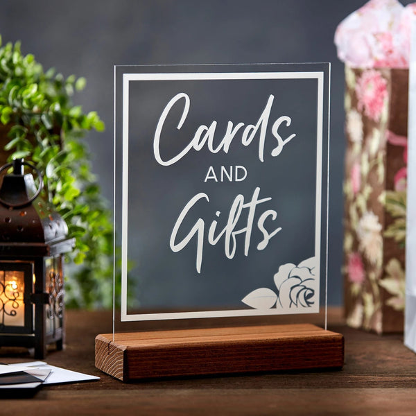 Cards & Gifts Floral Acrylic Sign - Rich Design Co