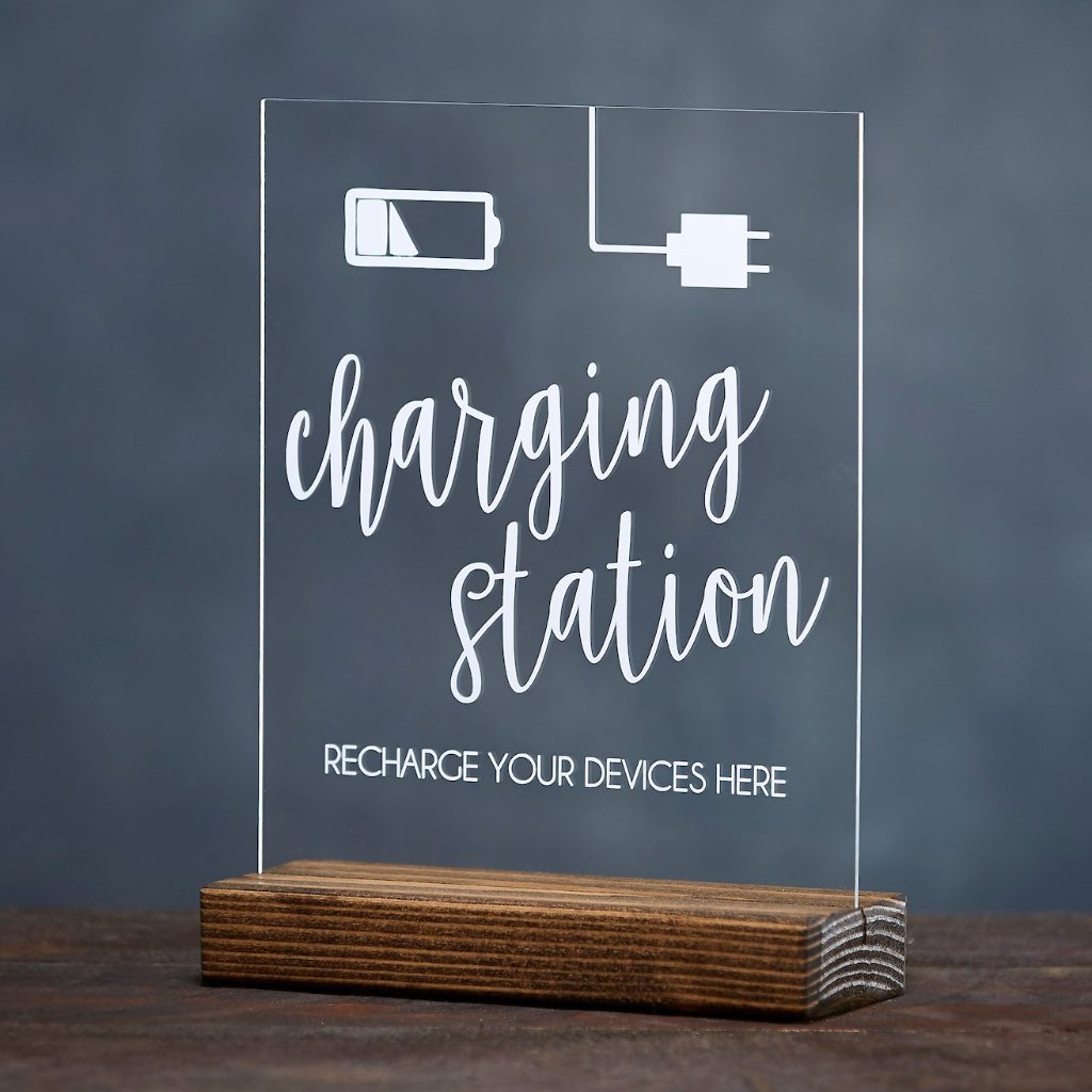 Charging Station Acrylic Sign - Rich Design Co