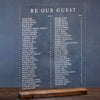 Clear Acrylic "Be Our Guest" Seating Chart Sign - Rich Design Co