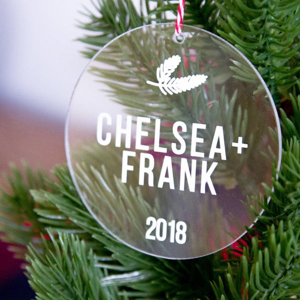 Clear Acrylic Couples Christmas Tree Ornament - Rich Design Co