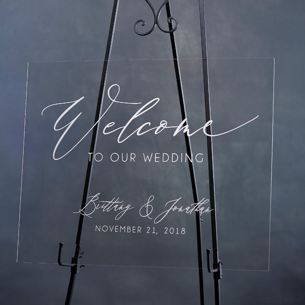 Elegant Acrylic Wedding Welcome Sign, Personalized - Rich Design Co
