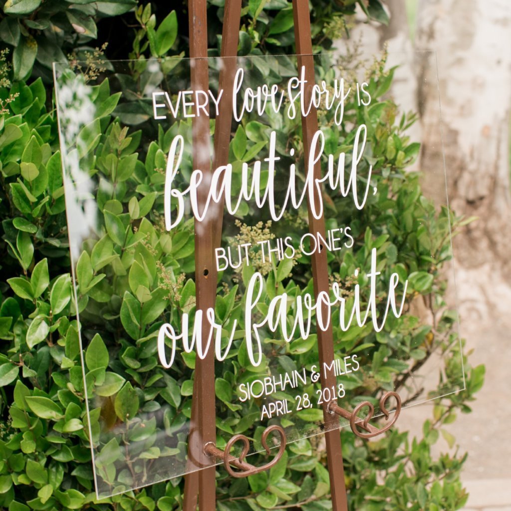 Every Love Story Is Beautiful, But This Is Our Favorite Acrylic Wedding Welcome Sign - Rich Design Co