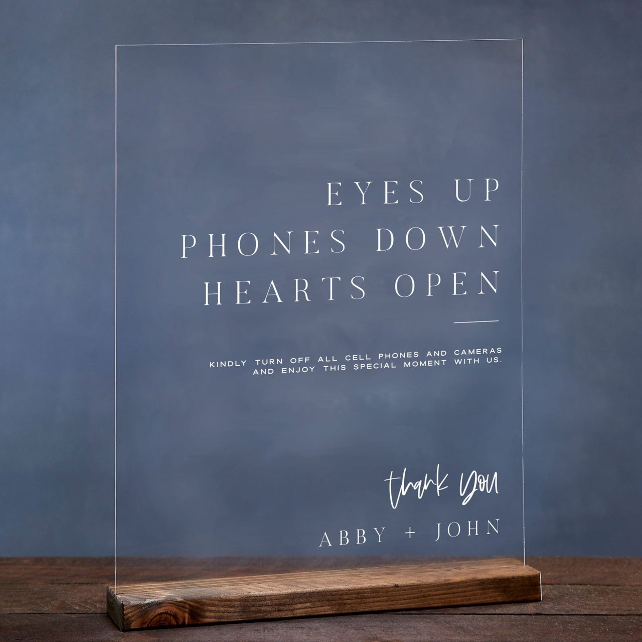 Eyes Up, Phones Down, Hearts Open Unplugged Ceremony Sign - Rich Design Co