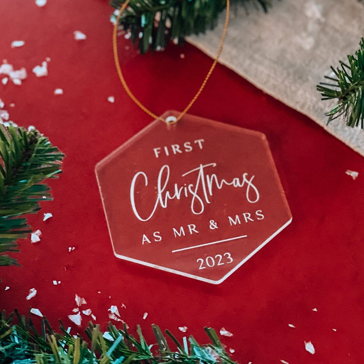 First Christmas As Mr & Mrs Acrylic Ornament - Rich Design Co