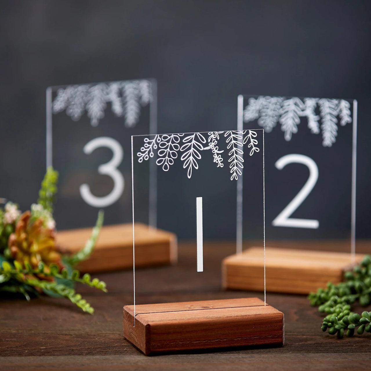 Floral Acrylic Table Numbers - Rich Design Co