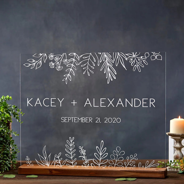 Floral Acrylic Welcome Sign - Rich Design Co