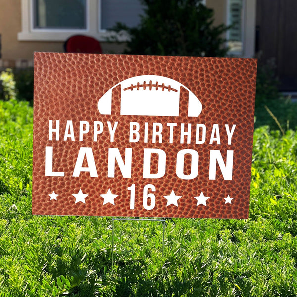 Football Personalized Birthday Yard Sign - Rich Design Co