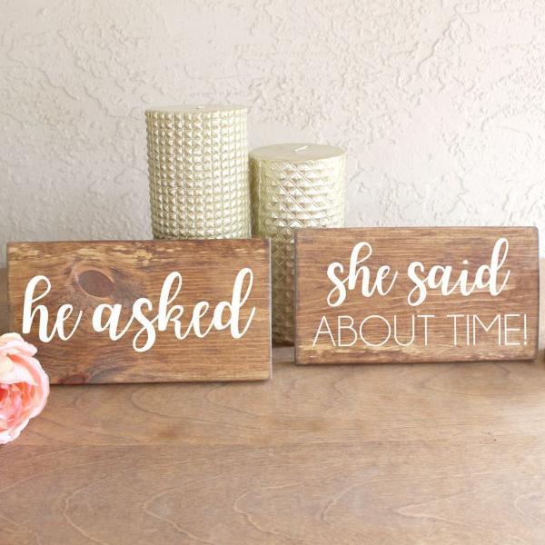 He Asked She Said About Time Wooden Signs - Rich Design Co