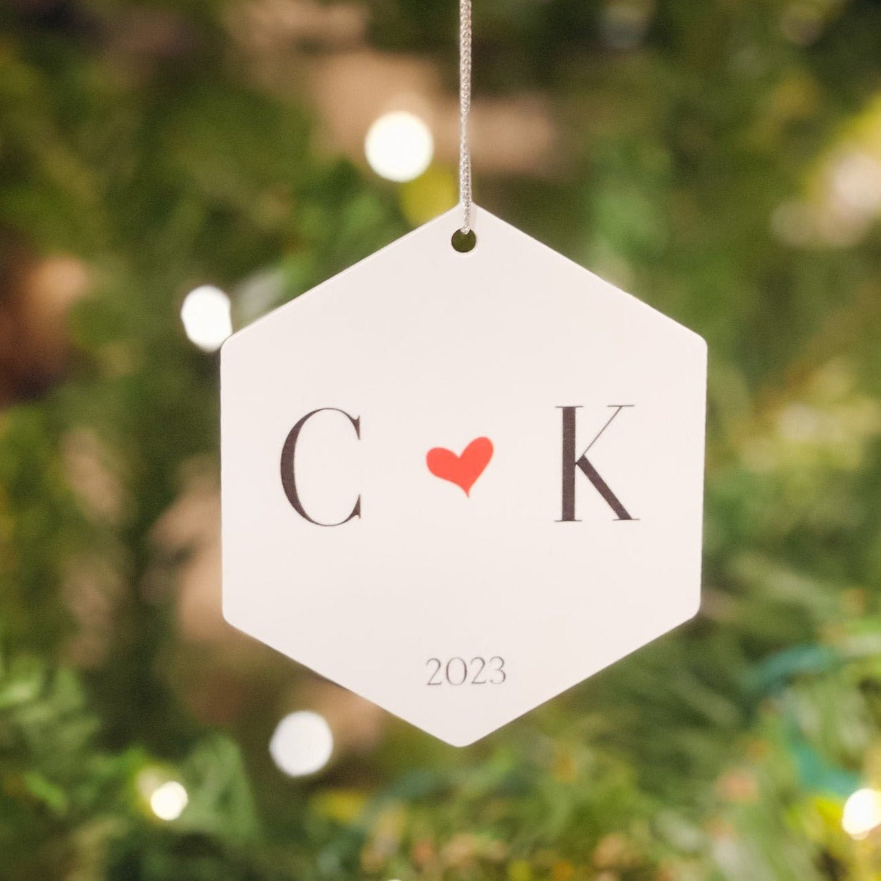 Heart Initials Ornament for Couples - Rich Design Co