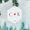 Heart Initials Ornament for Couples - Rich Design Co
