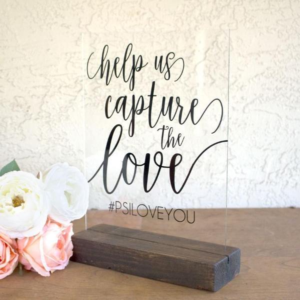 "Help Us Capture the Love" Wedding Instagram Hashtag Sign - Rich Design Co