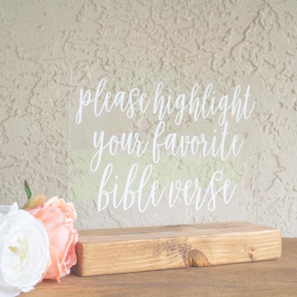 Highlight Your Favorite Bible Verse Bible Wedding Guest Book Sign - Rich Design Co