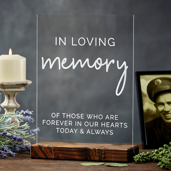 In Loving Memory Acrylic Wedding Memorial Sign - Rich Design Co