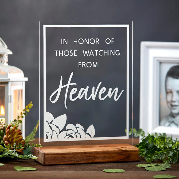 In Loving Memory Floral Wedding Memorial Acrylic Sign - Rich Design Co