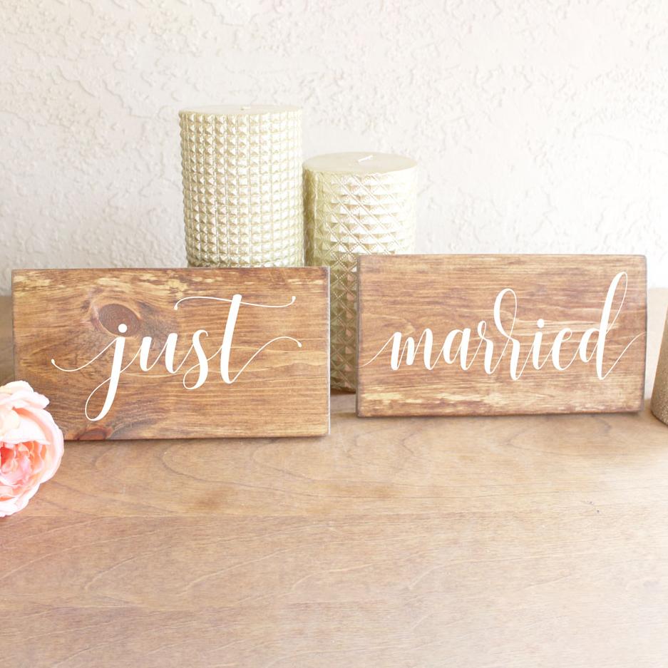 Just Married Hanging Wedding Chair Signs - Rich Design Co