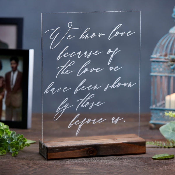 Love Before Us Family Photo Acrylic Wedding Sign - Rich Design Co