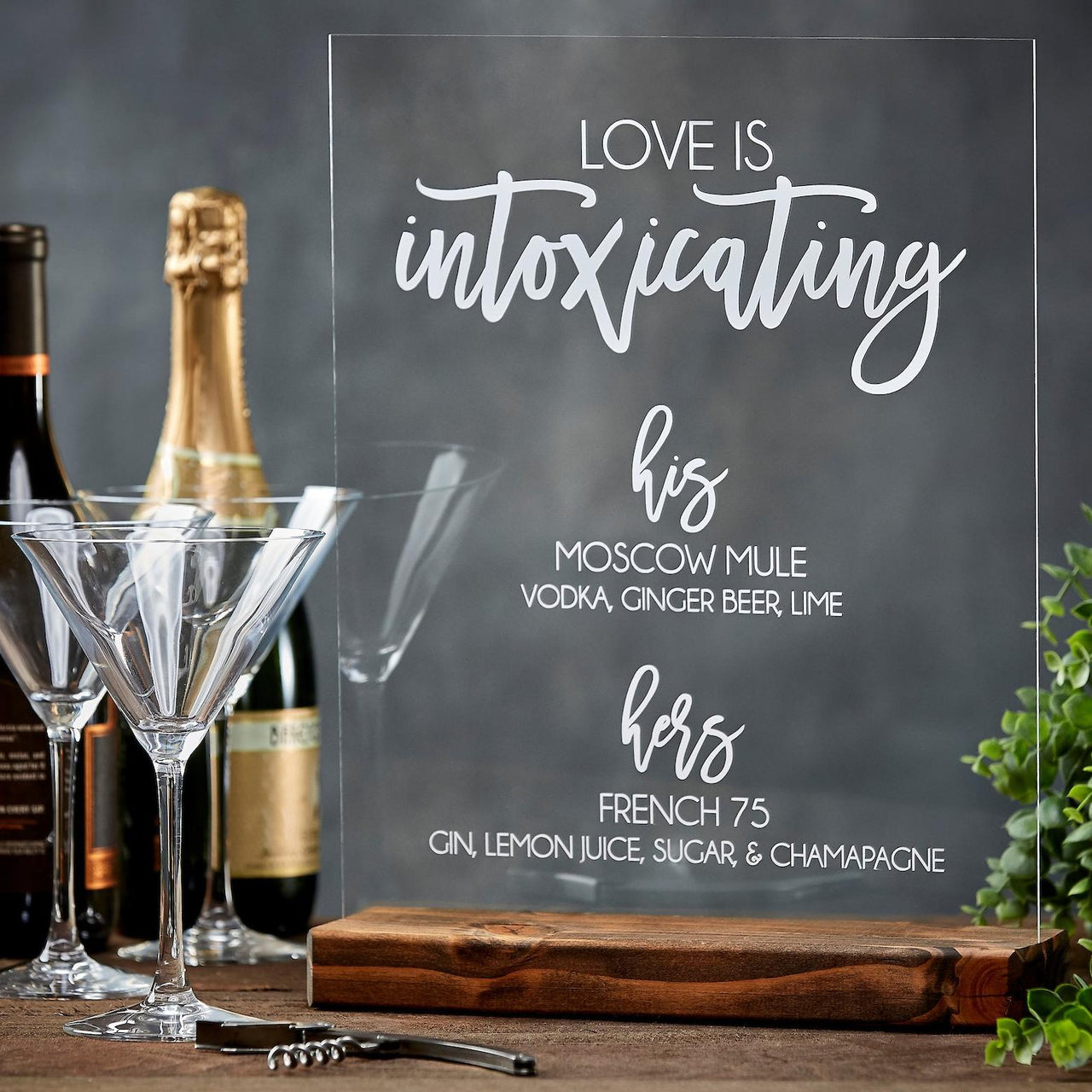 Love Is Intoxicating Signature Drink Acrylic Sign - Rich Design Co