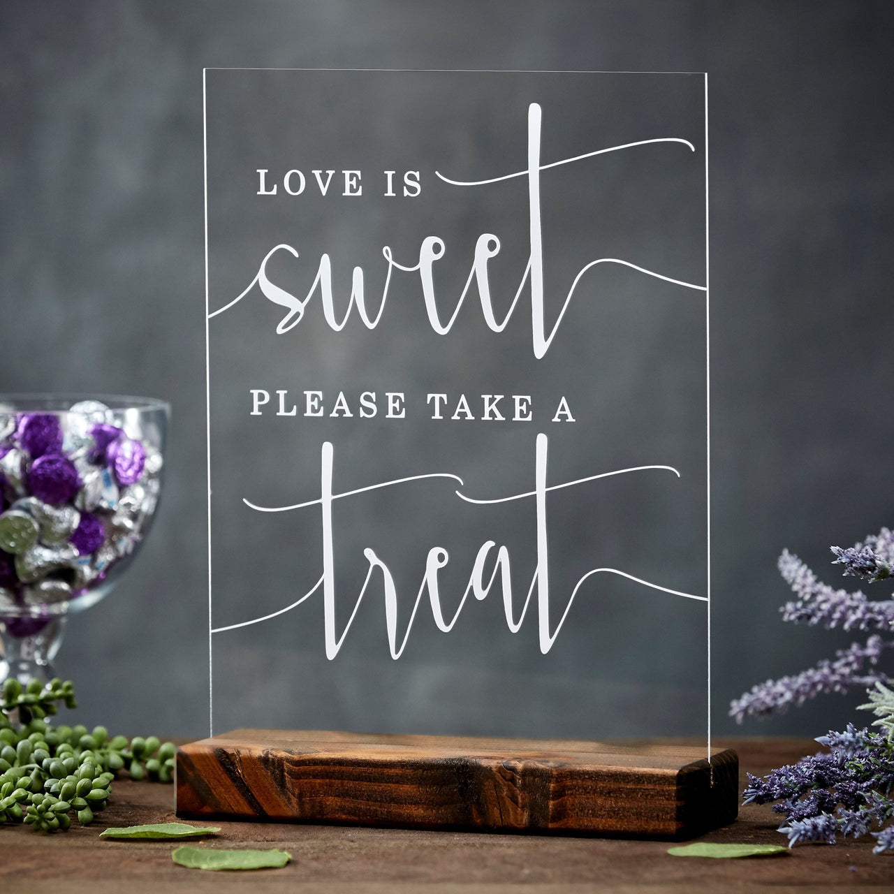 Love is Sweet, Take a Treat Acrylic Wedding Sign - Rich Design Co