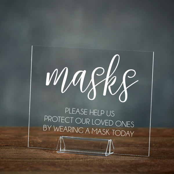 Masks Required | Social Distancing Acrylic Event Sign - Rich Design Co