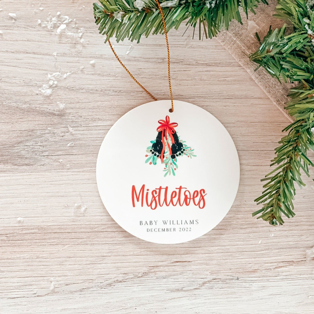 "Mistletoes" Personalized Pregnancy Ornament - Rich Design Co
