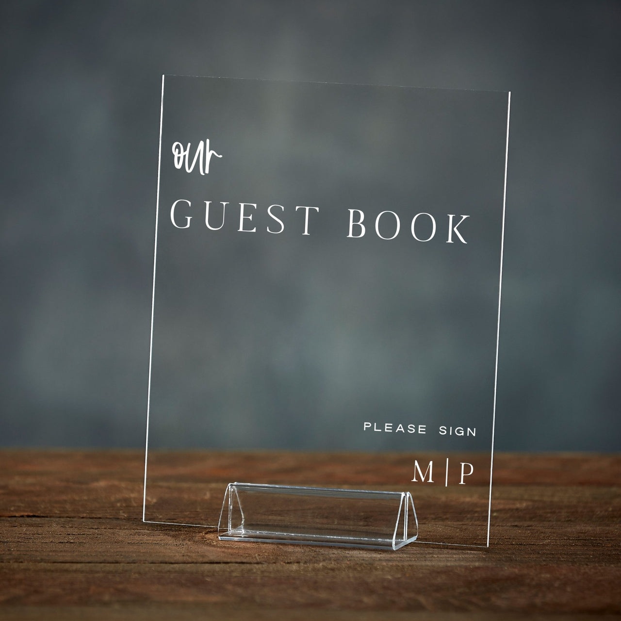 Modern Minimalist Guest Book Acrylic Wedding Sign - Rich Design Co