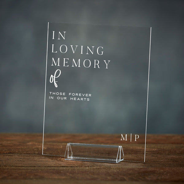 Modern Minimalist Loving Memory Acrylic Sign - Rich Design Co