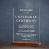 Modern Unplugged Ceremony Clear Acrylic Sign - Rich Design Co
