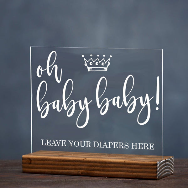 Oh Baby Baby Diaper Raffle Baby Shower Sign - Rich Design Co