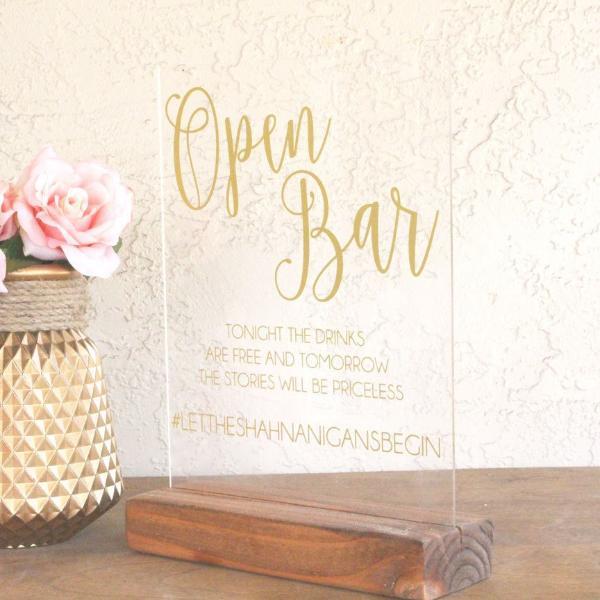 Open Bar Funny Wedding Sign – Rich Design Co