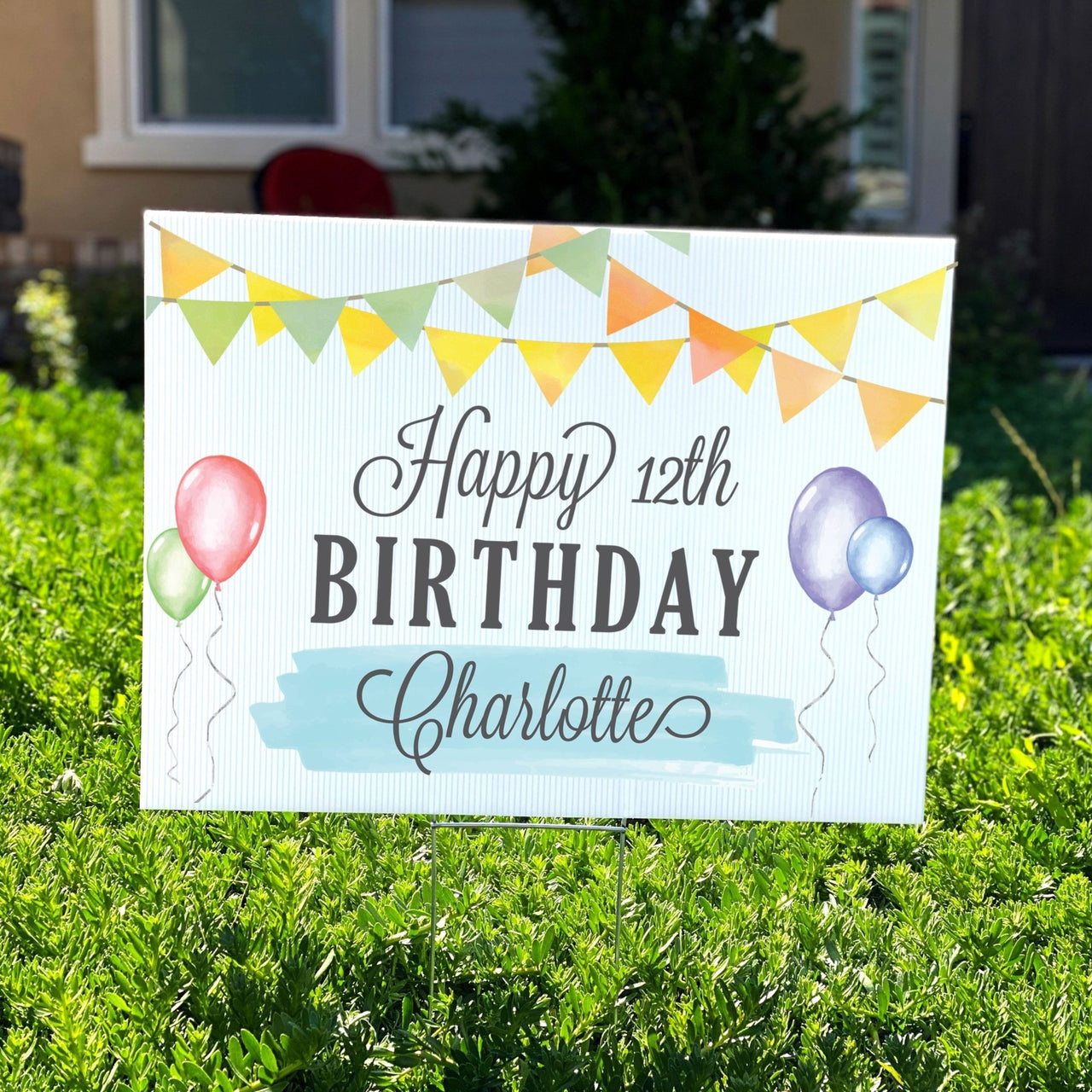 Party Flags Personalized Birthday Yard Sign - Rich Design Co