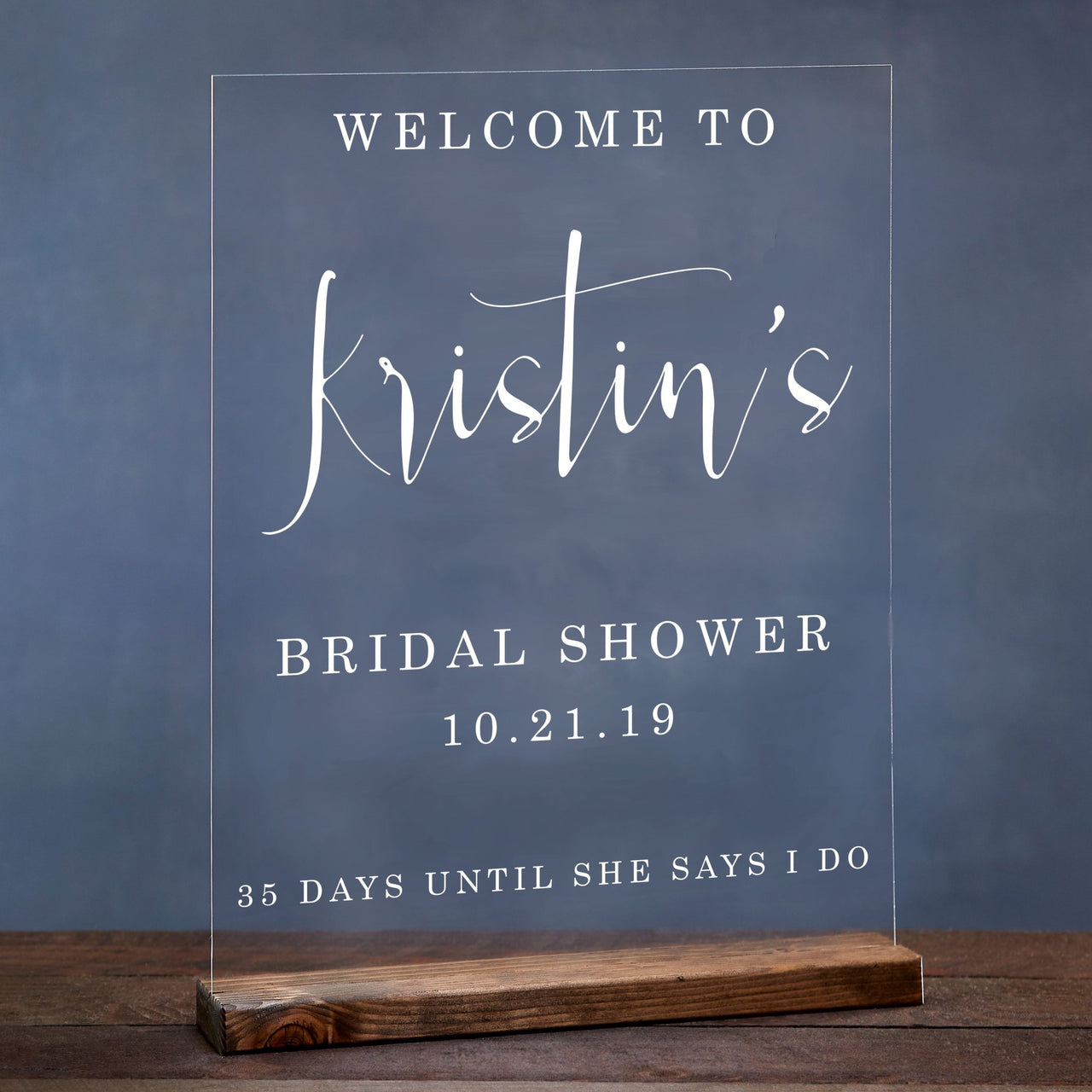 Personalized Acrylic Bridal Shower Welcome Sign - Rich Design Co