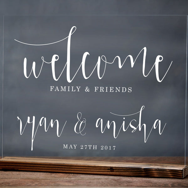 Personalized Acrylic Wedding Welcome Sign - Rich Design Co