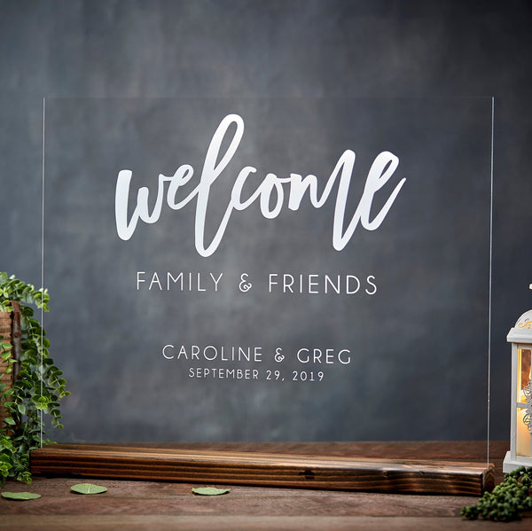 Personalized Acrylic Wedding Welcome Sign - Rich Design Co