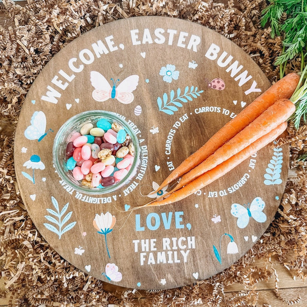 Personalized Kids Easter Bunny Carrots Tray - Rich Design Co